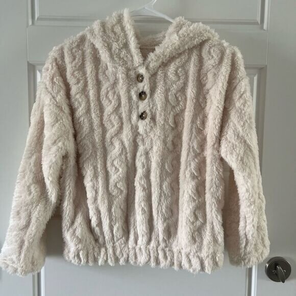 Speechless Kids L Fuzzy Hooded Pullover Sweater With Button Detail - Picture 2 of 6
